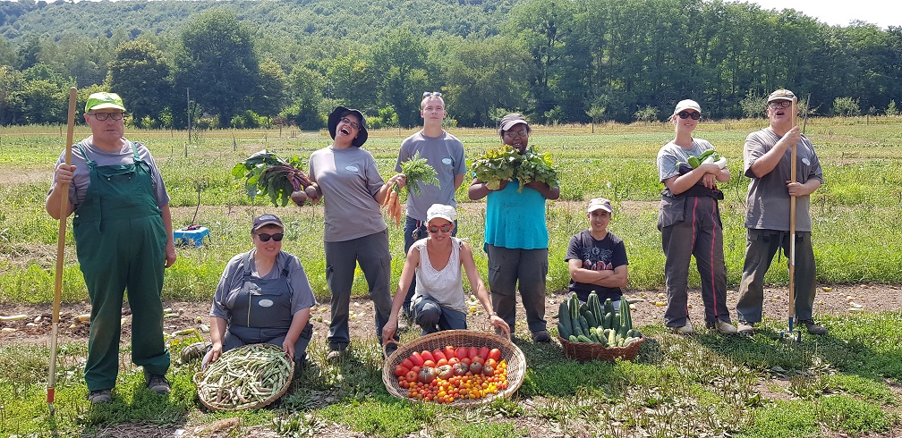 L'équipe maraîchage, fière du fruit de leur travail !